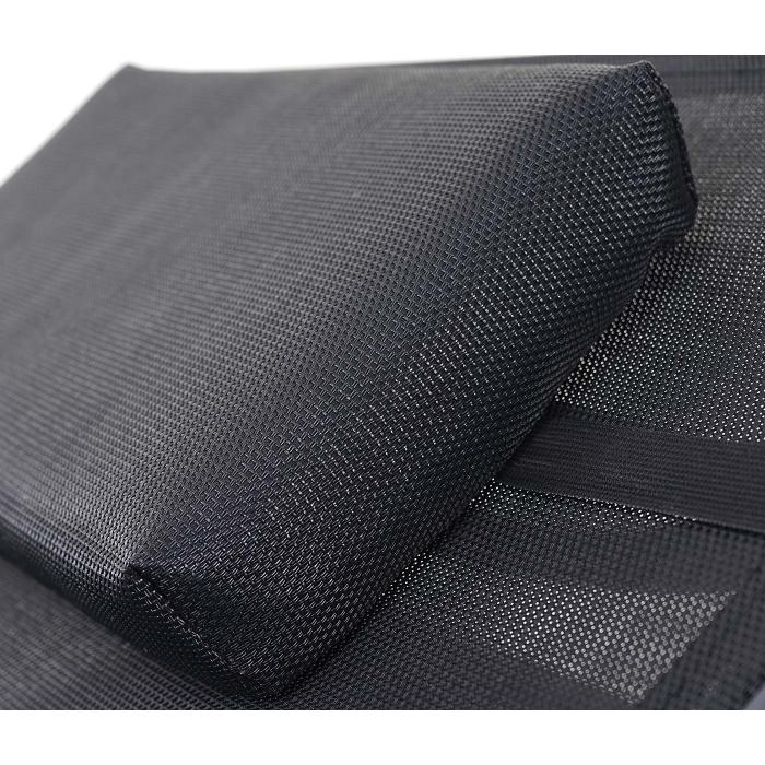 Sonnenliege Savannah, Relaxliege Gartenliege Liege, Poly-Rattan ~ grau, Bezug schwarz