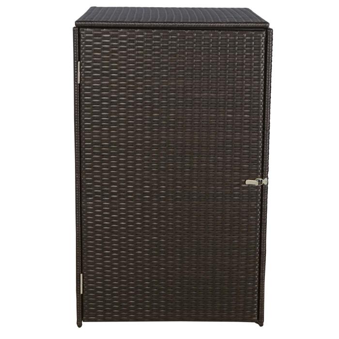 Mlltonnenverkleidung HWC-E25, Mlltonnenbox Mlltonnenabdeckung, Poly-Rattan 120l ~ braun