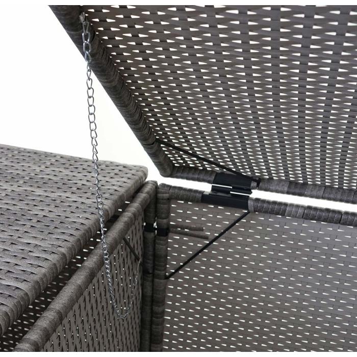 2er-Mlltonnenverkleidung HWC-E25, Mlltonnenbox Mlltonnenabdeckung, Poly-Rattan 2x120l ~ grau