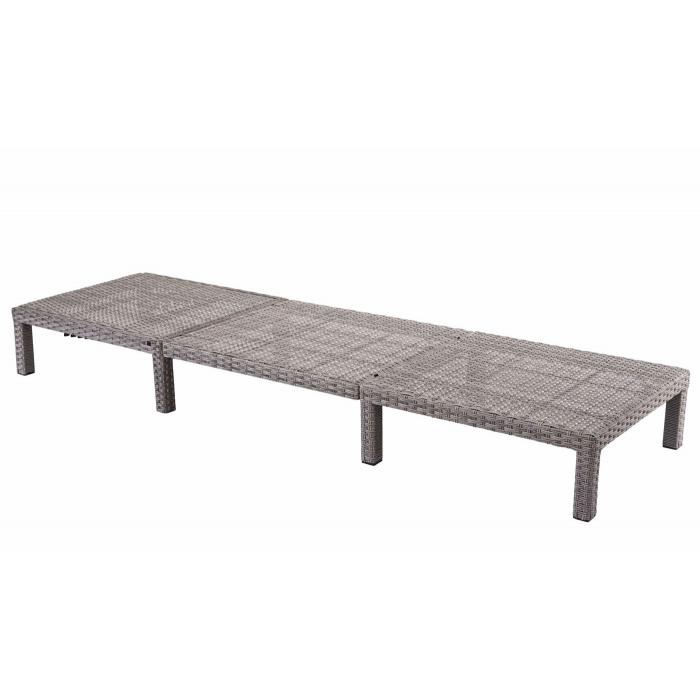 Poly-Rattan Sonnenliege HWC-A51, Relaxliege Gartenliege Liege ~ Premium grau, Kissen dunkelgrau