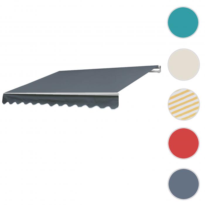 Ersatz-Bezug fr Markise HWC-E49, Gelenkarmmarkise Ersatzbezug Sonnenschutz, 2,5x2m ~ Polyester anthrazit