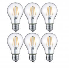 Trio LED-Leuchtmittel RL187, Filament Glühbirne Leuchte, E27 4W EEK E, warmweiß ~ 6er Set