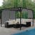 Pergola Baia, Garten Pavillon Terrassenberdachung, stabiles 6cm-Stahl-Gestell + Schiebedach grau ~ 4x3m