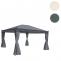 Pergola Cadiz, Garten Pavillon, stabiles 7cm-Gestell mit Seitenwand + Moskitonetz ~ grau 4x3m