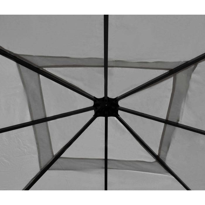 Ersatzbezug fr Dach Pergola Pavillon Cadiz 4x4m ~ grau