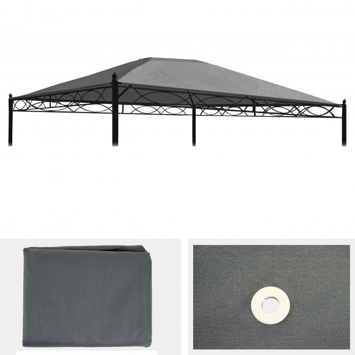 Ersatzbezug fr Dach Pergola Pavillon Cadiz 4x3m ~ grau