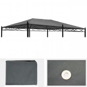 Ersatzbezug fr Dach Pergola Pavillon Cadiz 5x3m ~ grau