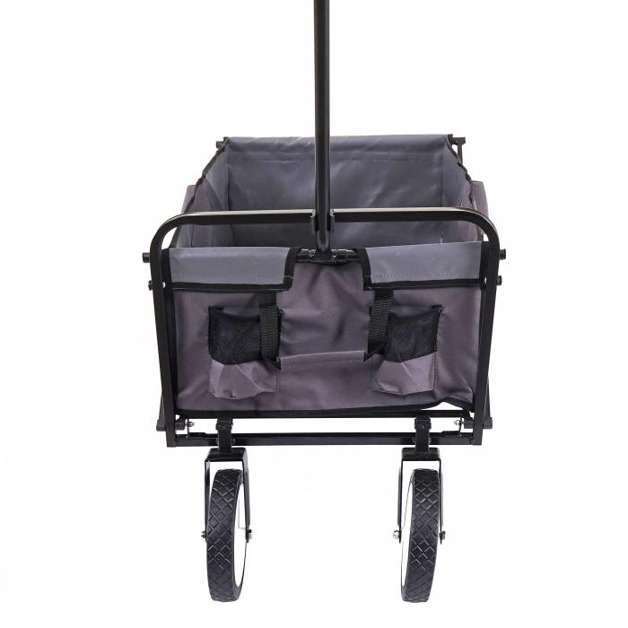 Faltbarer Bollerwagen HWC-E38, Handwagen Gartenwagen Transportwagen klappbar ~ ohne Dach/Hecktasche grau