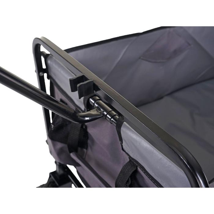 Faltbarer Bollerwagen HWC-E38, Handwagen Gartenwagen Transportwagen klappbar ~ ohne Dach/Hecktasche grau