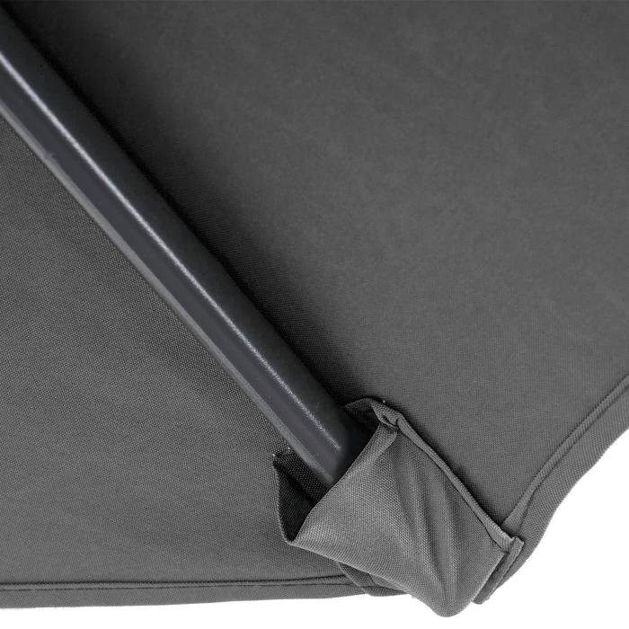 Ampelschirm Acerra, Sonnenschirm Sonnenschutz,  3m neigbar, Polyester/Stahl 11kg ~ grau mit Stnder
