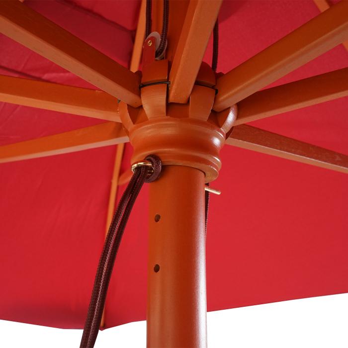 Sonnenschirm Florida, Gartenschirm Marktschirm, 3x4m Polyester/Holz 6kg ~ bordeaux