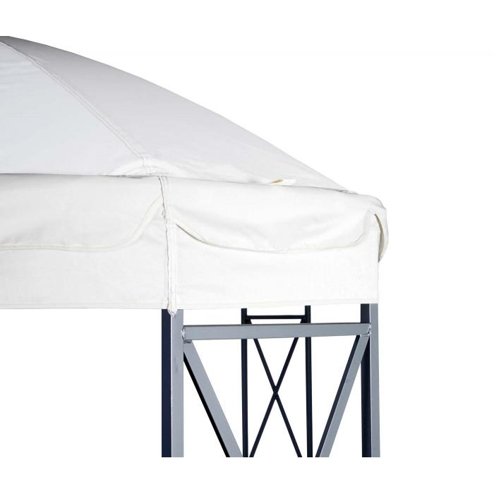 Pergola HWC-E42, Garten Pavillon, mit Moskitonetz 3,6x3m ~ creme