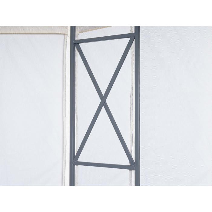Pergola HWC-E42, Garten Pavillon, mit Moskitonetz 3,6x3m ~ creme