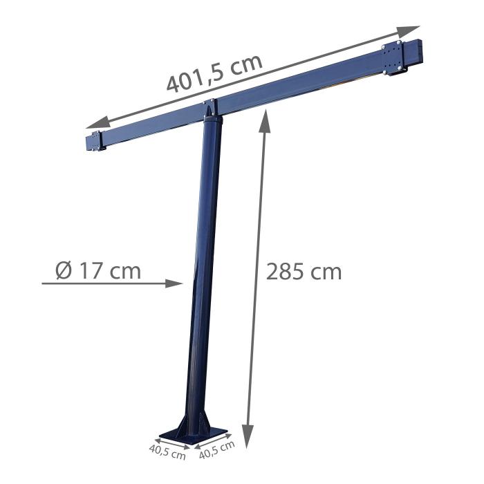 Standfu fr Markise T122 T123 T124, Standmontage Halterung Fu, zum Einbetonieren 300x401x40cm