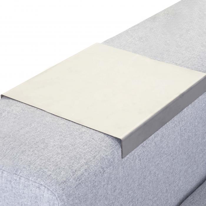 Armlehnen-Ablage HWC-C67, Sofa-Butler Tablett, Edelstahl 25cm 1 Stck