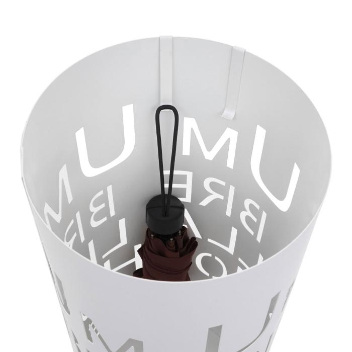 Schirmstnder HWC-C78, Regenschirmstnder Schirmhalter Regenschirmhalter, rund 55cm ~ Schrift, wei