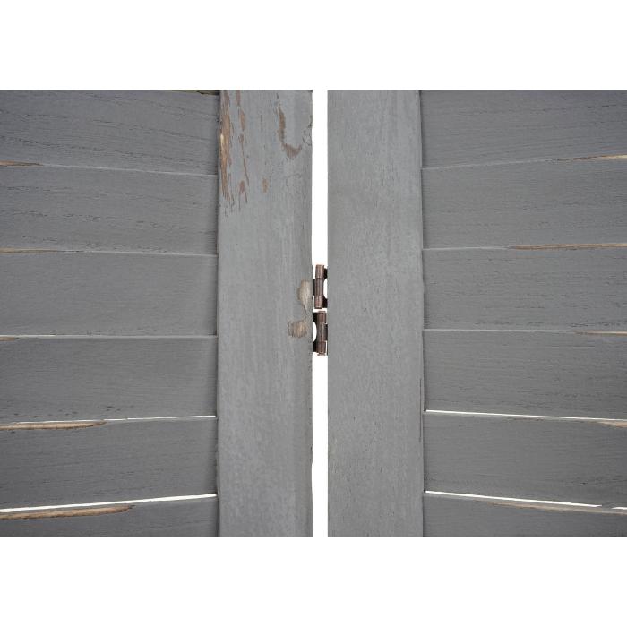 Paravent HWC-G30, Trennwand Sichtschutz Raumteiler, Shabby-Look 170x120cm ~ grau