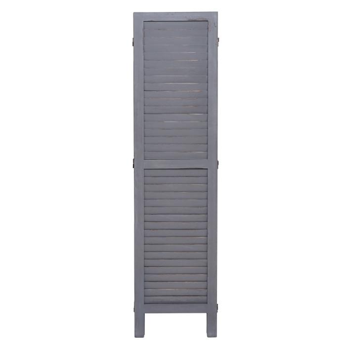 Paravent HWC-G30, Trennwand Sichtschutz Raumteiler, Shabby-Look 170x120cm ~ grau