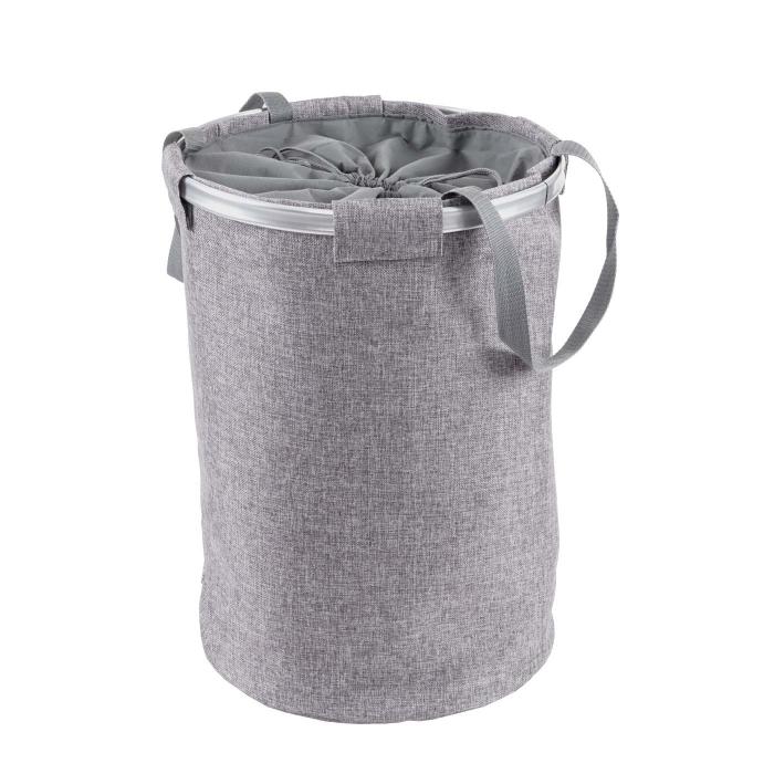 Wschesammler HWC-C34, Laundry Wschekorb Wschesack Wschebehlter mit Kordelzug, Henkel 55x39cm 65l ~ grau