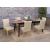 6er-Set Esszimmerstuhl HWC-E58, Stuhl Esssthle ~ Kunstleder creme, helle Beine
