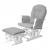Relaxsessel HWC-C76, Schaukelstuhl Sessel Schwingstuhl mit Hocker ~ Stoff/Textil, hellgrau, Gestell weiß