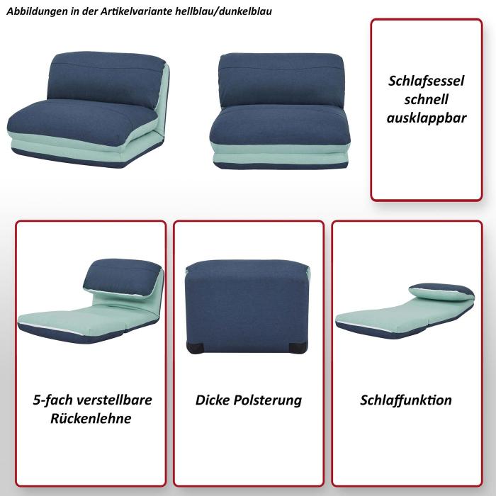 Schlafsessel HWC-E68, Schlafsofa Funktionssessel Klappsessel Relaxsessel, Stoff/Textil ~ gelb