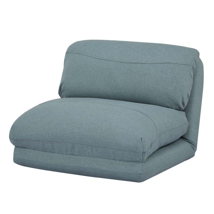 Schlafsessel HWC-E68, Schlafsofa Funktionssessel Klappsessel Relaxsessel, Stoff/Textil ~ grau-blau