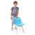 2x Kinderstuhl HWC-E81, Kinderhocker Stuhl Kindermöbel Kinderzimmer, 55x38x39cm ~ Kunstleder, blau