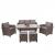 Poly-Rattan Garnitur HWC-E95, Garten-/Lounge-Set Sitzgruppe, Spun Poly halbrundes Rattan ~ grau-braun, Kissen grau