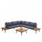 Garten-Garnitur HWC-E97, Garnitur Sitzgruppe Lounge-Set Sofa, Akazie Holz MVG-zertifiziert, grau