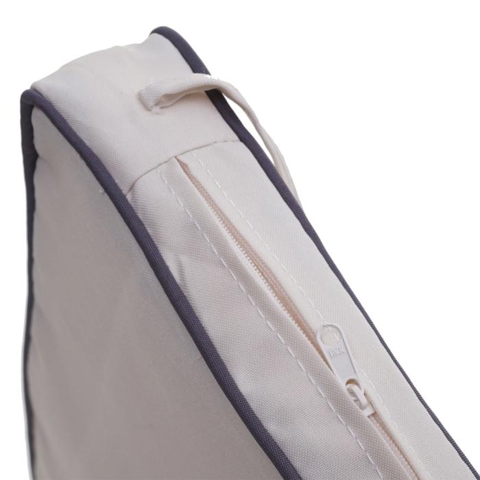 Gartenbank HWC-E99, Bank Sitzbank 2-Sitzer, Akazie Holz massiv MVG-zertifiziert 112cm, braun Polster creme