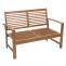 Gartenbank HWC-E99, Bank Sitzbank 2-Sitzer, Akazie Holz massiv MVG-zertifiziert 112cm, braun Polster creme