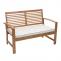 Gartenbank HWC-E99, Bank Sitzbank 2-Sitzer, Akazie Holz massiv MVG-zertifiziert 112cm, braun Polster creme