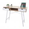 Konsolentisch HWC-E92, Ablagentisch Beistelltisch, 3D-Struktur 100x40cm ~ naturbraun wei
