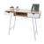 Konsolentisch HWC-E92, Ablagentisch Beistelltisch, 3D-Struktur FSC-zertifiziert 100x40cm ~ naturbraun wei