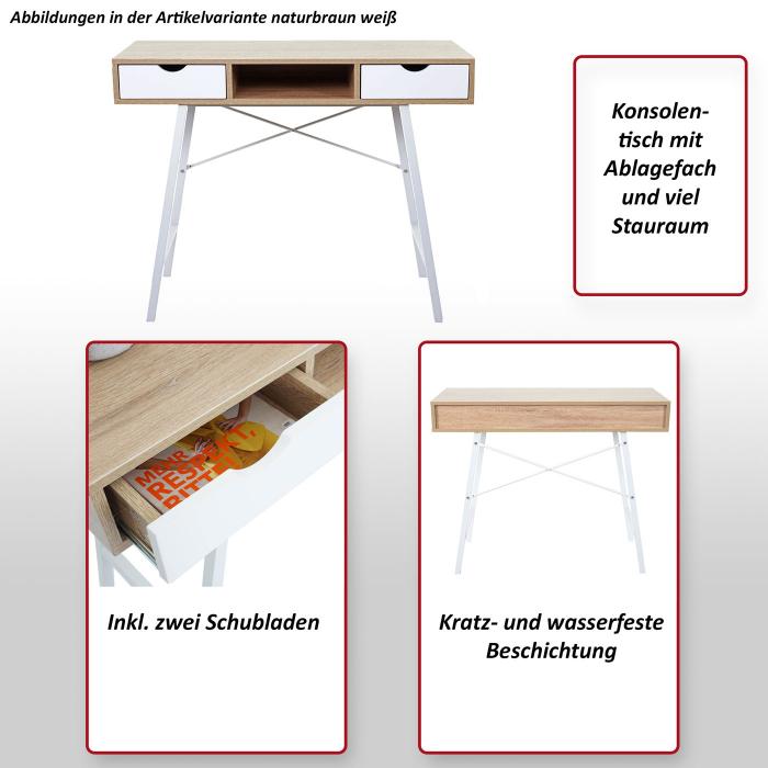 Konsolentisch HWC-E92, Ablagentisch Beistelltisch, 3D-Struktur 100x40cm ~ wei