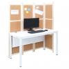 Schreibtisch HWC-E94, Bürotisch Computertisch mit Trennwand Pinnwand Sichtschutz FSC-zertifiziert