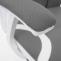 Brostuhl HWC-F12, Schreibtischstuhl Drehstuhl Racing-Chair, Sliding-Funktion Stoff/Textil + Kunstleder ~ grau/wei