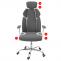 Brostuhl HWC-F12, Schreibtischstuhl Drehstuhl Racing-Chair, Sliding-Funktion Stoff/Textil + Kunstleder ~ grau/wei