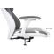 Brostuhl HWC-F12, Schreibtischstuhl Drehstuhl Racing-Chair, Sliding-Funktion Stoff/Textil + Kunstleder ~ grau/wei