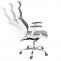 Brostuhl HWC-F12, Schreibtischstuhl Drehstuhl Racing-Chair, Sliding-Funktion Stoff/Textil + Kunstleder ~ grau/wei
