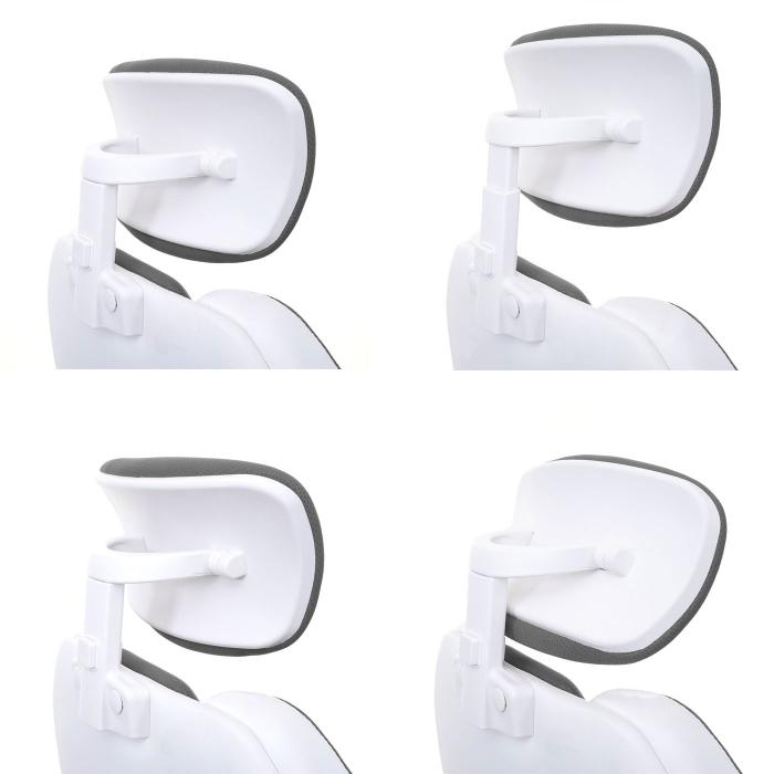 Brostuhl HWC-F12, Schreibtischstuhl Drehstuhl Racing-Chair, Sliding-Funktion Stoff/Textil + Kunstleder ~ grau/wei