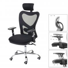 Bürostuhl HWC-F13, Schreibtischstuhl Drehstuhl, Sliding-Funktion 150kg belastbar Stoff/Textil ~ schwarz