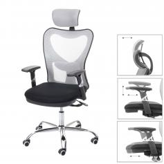 Bürostuhl HWC-F13, Schreibtischstuhl Drehstuhl, Sliding-Funktion 150kg belastbar Stoff/Textil ~ schwarz/grau