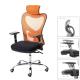 Brostuhl HWC-F13, Schreibtischstuhl Drehstuhl, Sliding-Funktion 150kg belastbar Stoff/Textil ~ schwarz/orange