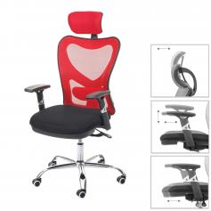 Bürostuhl HWC-F13, Schreibtischstuhl Drehstuhl, Sliding-Funktion 150kg belastbar Stoff/Textil ~ schwarz/rot