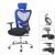 Bürostuhl HWC-F13, Schreibtischstuhl Drehstuhl, Sliding-Funktion 150kg belastbar Stoff/Textil ~ schwarz/blau
