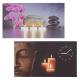 2x LED-Bild, Leinwandbild Leuchtbild Wandbild, Timer Buddha/Harmony Wanduhr 70x40cm