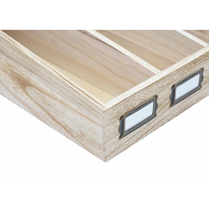 Aufbewahrungsbox HWC-C25, Teebox Schmuckkstchen Kiste, Paulownia 17x37x33cm ~ naturbraun