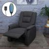 Fernsehsessel HWC-F23, Relaxsessel Liege Sessel, Stoff/Textil 102x79x96cm ~ grau inkl. Massage- und Wärmefunktion
